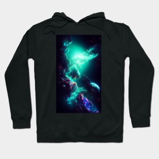 Starlight Spectrum - Emerald green Nebula Hoodie